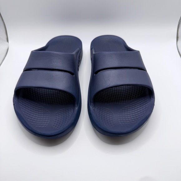 OOFOS OOahh Navy Blue Recovery Slide      W6/M4 - Picture 3 of 9